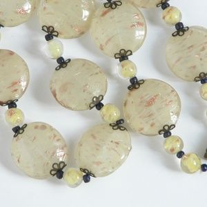 Grandma's Antique Venetian Gold Glitter Glass Bead Necklace